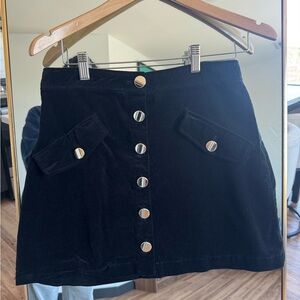 Zara Velvet Black Mini Skirt